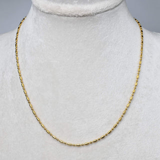 Collana con Estensione in Acciaio Oro Maglia Palline e Barilotto 41 cm - Sarobidy