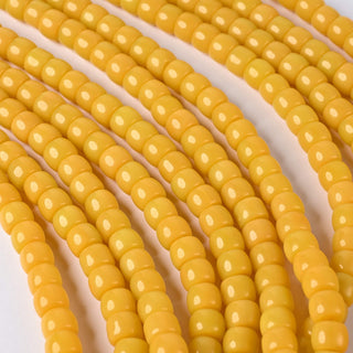 Perle in Pasta di Vetro Cilindro Giallo Zafferano 8x6mm