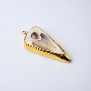 Pendente Conchiglia con Placcatura Dorata 45x23mm