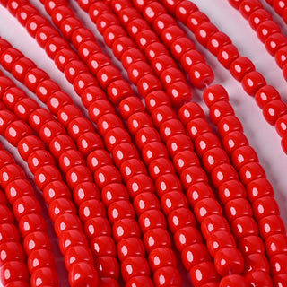 Perle in Pasta di Vetro Cilindro Rosso 8x6mm