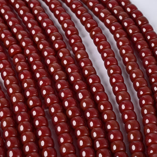Perle in Pasta di Vetro Cilindro Rosso Borgogna 8x6mm