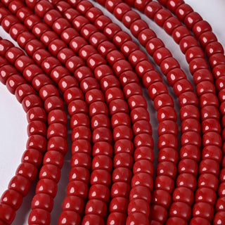 Perle in Pasta di Vetro Cilindro Bordeaux 8x6mm