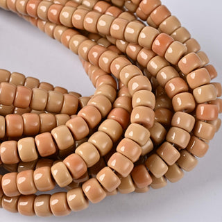 Perle in Pasta di Vetro Cilindro Beige 8x6mm