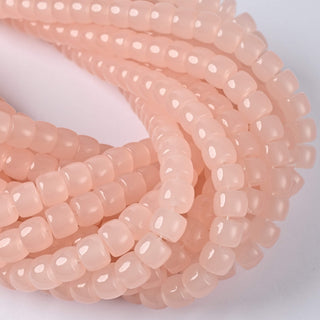 Perle in Pasta di Vetro Cilindro Rosa Opal 8x6mm
