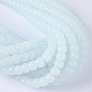 Perle in Pasta di Vetro Cilindro Bianco Ghiaccio Opal 8x6mm