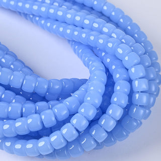 Perle in Pasta di Vetro Cilindro Azzurro Baby Opal 8x6mm