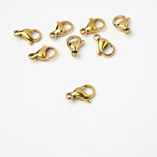 Chiusura Moschettone in Acciaio Oro 11mm - 8 Pezzi