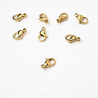 Chiusura Moschettone in Acciaio Oro 13mm - 8 Pezzi