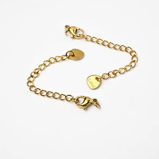 Chiusura Moschettone in Acciaio Oro 10mm con Estensione 5 cm - 2 Pezzi