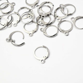 Orecchino Cerchio con Chiusura a Scatto in Acciaio 12mm - 20 Pezzi