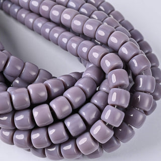 Perle in Pasta di Vetro Cilindro Malva 10x8mm