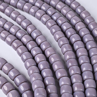 Perle in Pasta di Vetro Cilindro Malva 10x8mm