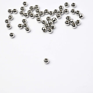 Distanziatore Pallina Liscia in Acciaio 4mm (Foro 1,5mm) - 30 Pezzi