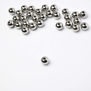 Distanziatore Pallina Liscia in Acciaio 4mm (Foro 1,5mm) - 50 Pezzi
