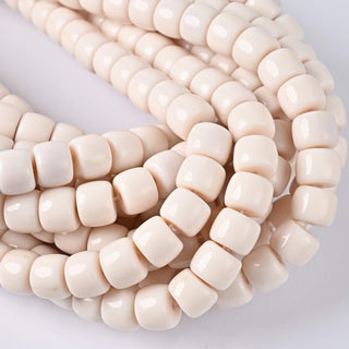 Perle in Pasta di Vetro Cilindro Cipria 10x8mm
