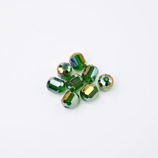 Cristalli Barilotto Verde Iridescente 9x8mm - 8 pz | Sarobidy