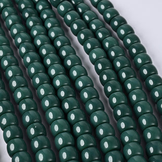 Perle in Pasta di Vetro Cilindro Verde Bosco 10x8mm