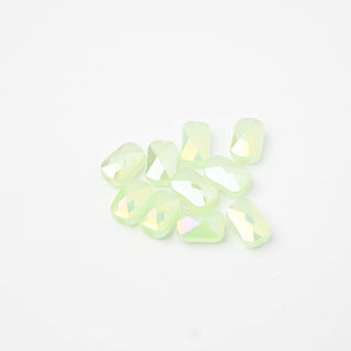 Cristalli Rettangolari Verde Menta Aurora Boreale 9x6mm - 10 Pezzzi | Sarobidy