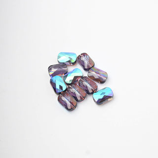 Cristalli Rettangolari Viola Trasparente Iridescente 9x6mm - 10 Pezzzi | Sarobidy