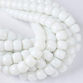 Perle in Pasta di Vetro Cilindro Bianco 10x8mm