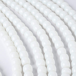 Perle in Pasta di Vetro Cilindro Bianco 10x8mm