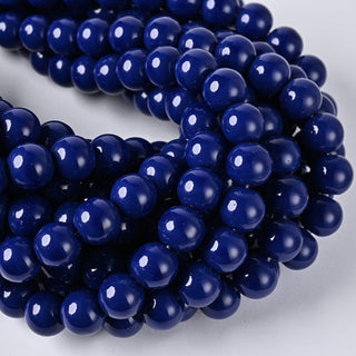 Perle in Pasta di Vetro Tondo Blu 10mm