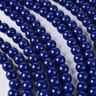 Perle in Pasta di Vetro Tondo Blu 10mm