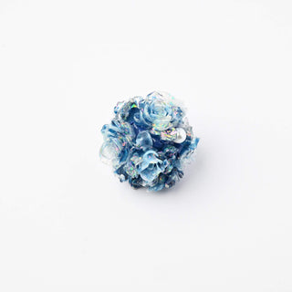 Perla Artigianale Fiori e Perla Blu e Bianco Ø 20mm
