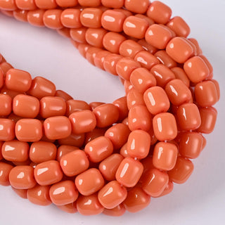 Perle in Pasta di Vetro Barilotto Arancione Pastello 10x8mm