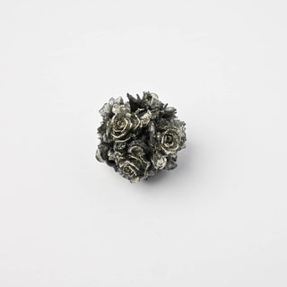 Perla Artigianale Fiori e Perla Nero Metallizzato Ø 20mm