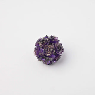 Perla Artigianale Fiori, Perla e Farfalle Viola Scuro Ø 20mm