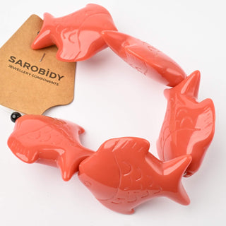 Perle in Resina Pesci Salmone 50x42mm