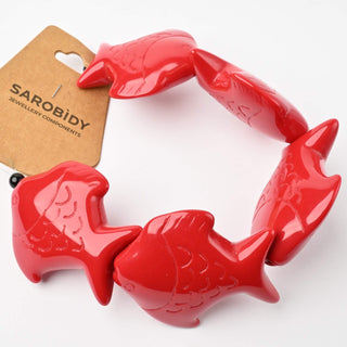 Perle in Resina Pesci Rosso 50x42mm