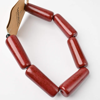 Perle in Resina Tubolari Bordeaux 38x14mm