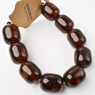 Perle in Resina Barilotti Marrone Ambrato 26x22mm