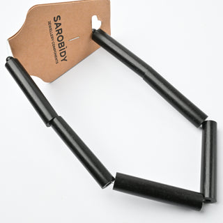 Perle in Corno Naturale Tubolari Nero 40x3mm