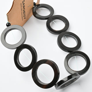 Perle in Corno Naturale Anelli Nero 30mm