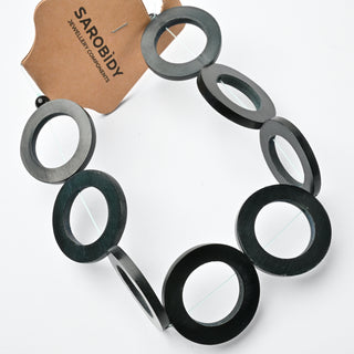 Perle in Corno Naturale Anelli Verde Muschio 30mm