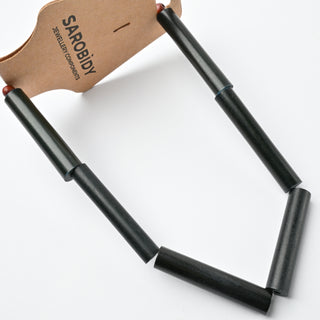 Perle in Corno Naturale Tubolari Verde Muschio 40x8mm