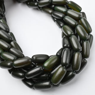 Perle in Corno Naturale Barilotti Verde Muschio 20x10mm