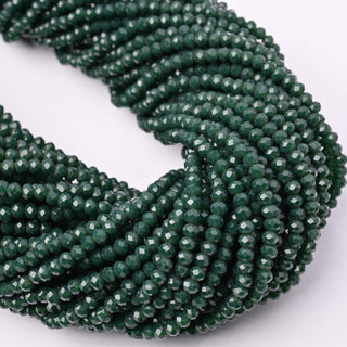 Cristalli Rondella Verde Scuro 3mm - Filo da 40 cm | Sarobidy