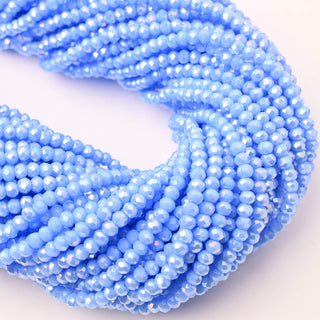 Cristalli Rondella Azzurro Ceruleo Aurora Boreale 3mm - Filo da 40 cm | Sarobidy