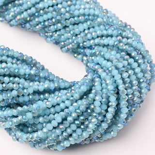 Cristalli Rondella Bicolore Azzurro e Grigio Aurora Boreale 3mm - Filo da 40 cm | Sarobidy