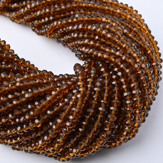 Cristalli Rondella Marrone Trasparente 4mm - Filo da 40 cm | Sarobidy