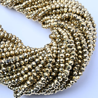 Cristalli Rondella Oro Chiaro 4mm - Filo da 40 cm | Sarobidy