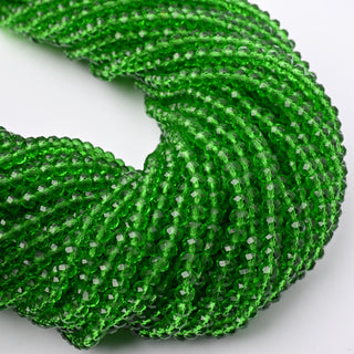 Cristalli Rondella Verde Erba Trasparente 4mm - Filo da 40 cm | Sarobidy