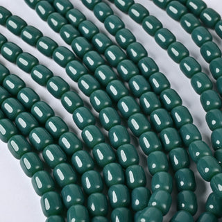 Perle in Pasta di Vetro Barilotto Blu Pavone 10x8mm