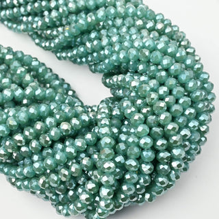 Cristalli Rondella Verde Assenzio Aurora Boreale 6mm - Filo da 40 cm | Sarobidy