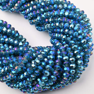 Cristalli Rondella Blu Ceruleo Trasparente Sfumatura Viola 6mm - Filo da 40 cm | Sarobidy