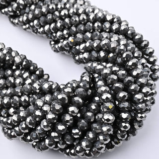 Cristalli Rondella Antracite 6mm - Filo da 40 cm | Sarobidy